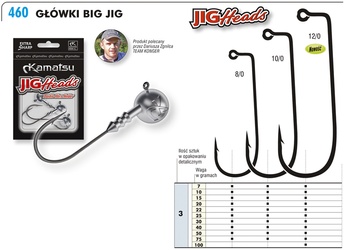 GŁÓWKA JIGOWA BIG JIG 8/0-30g OP.3SZT KAMATSU 460080030