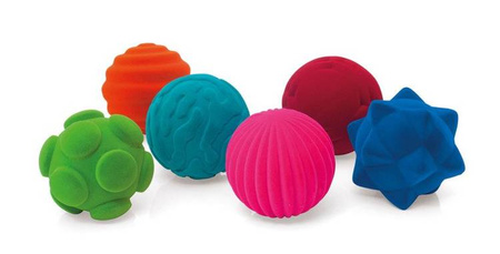 Rubbabu Zestaw 6 sensorycznych piłek z delikatną fakturą (opakowanie zbiorcze 6 szt.)