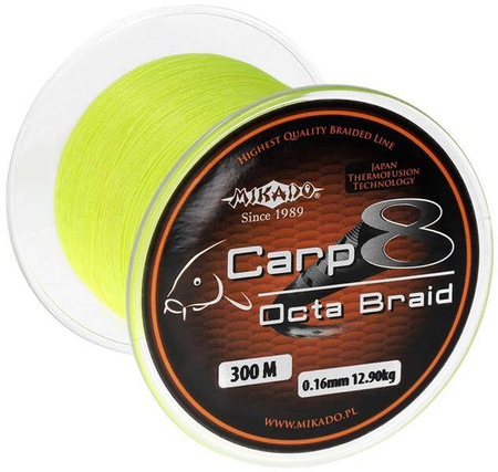 PLECIONKA - CARP OCTA BRAID - 0.16mm/12.9kg/600m -  ŻÓŁTA - op.1szp. MIKADO Z32Y-016