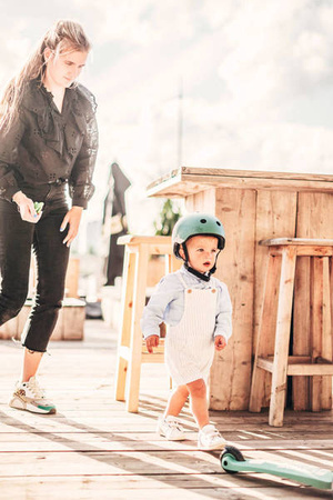 SCOOTANDRIDE Kask z odblaskami XXS-S dla dzieci 1-5 lat Forest Owl