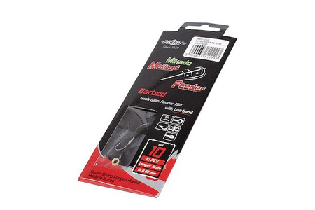 HACZYK DO METODY 10 cm Z GUMKĄ – haczyk z zadziorem: 18 / żyłka: 0.18 mm - op.8szt MIKADO HMFB11G-18