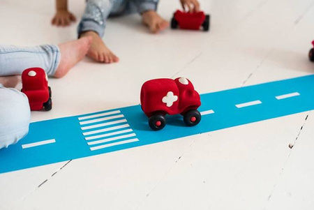 Rubbabu Zestaw 8 sensorycznych pojazdów – asortyment A (opakowanie zbiorcze 8 szt.)