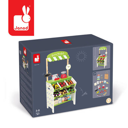 Warzywniak sklep duży drewniany z 33 elementami, JANOD