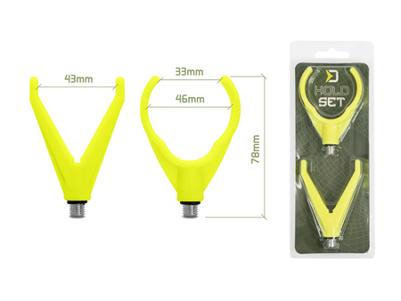Uchwyty na wędki Delphin HoldSET Uni V+U / żółty fluorescencyjny Delphin (101006007)