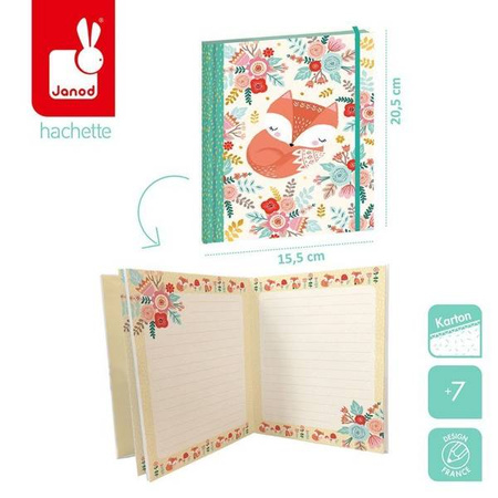 Notatnik z gumką Lisek + Jednorożec opakowanie zbiorcze 6 sztuk (3 szt. + 3 szt.), Janod