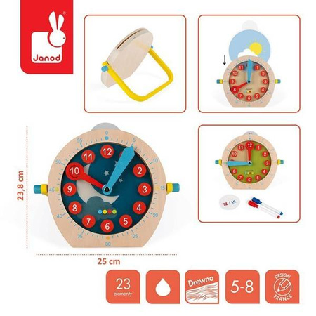 Drewniany zegar do nauki o czasie Essentiel, Janod