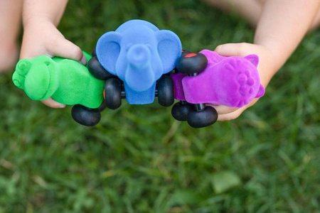 Rubbabu Zestaw 8 sensorycznych zwierzątek - pojazdów mikro (opakowanie zbiorcze 8 szt.)