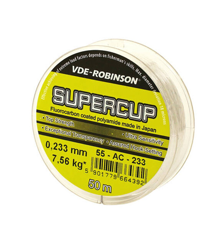 Żyłka przyponowa Supercup 0,245mm / 50m Robinson 55-AC-245