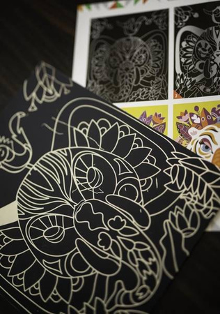 Zestaw kreatywny Do zdrapywania Zwierzęta świata 5+, Janod