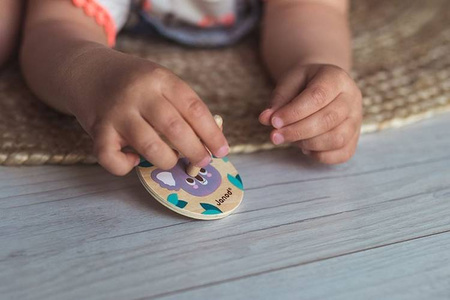 Drewniany bączek Pocket 3+, opakowanie zbiorcze 20 sztuk (4 rodzaje), Janod