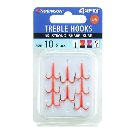 Kotwica 4SPIN Titanium 3S UV FLUO RED rozm. 10 (8 szt) Robinson 03-P-3SC-10