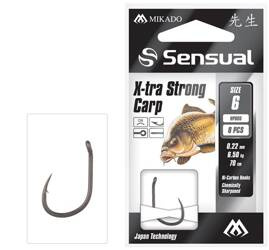 PRZYPONY WIĄZANE - SENSUAL - X-TRA STRONG CARP nr 12 DB / żyłka: 0.18mm/70cm - op.8szt. MIKADO HP805-12DB-018