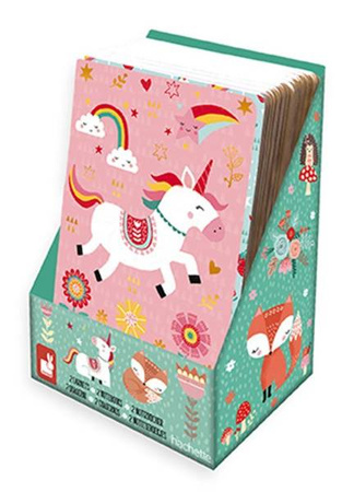 Zestaw 2 miękkich notesów Lisek + Jednorożec 7+, opakowanie zbiorcze 8 sztuk (4 szt. + 4 szt.), Janod