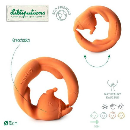 LILLIPUTIENS Grzechotka gryzak z naturalnego kauczuku Lisiczka Alice 3 m+ ECO