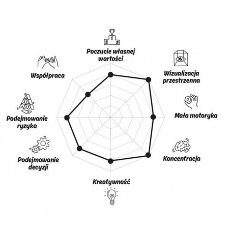 OPPI Kreatywny zestaw konstrukcyjny średni Piks Medium 44 elementy 3+