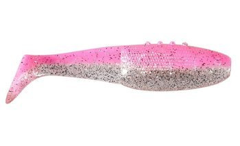 V-LURES Reno Killer PRO - FLAMINGO PINK 4"/10cm 3szt./bag CLEAR/PINK black/silver glitter     DRAGON CHE-RN40D-20-319