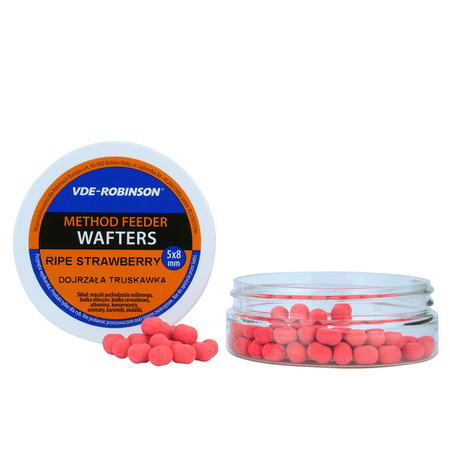 Przynęta VDE-Robinson Wafters 5x8mm, dojrzała truskawka, 15g VDR Team 62-B3-RST