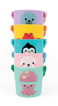 Zestaw wiaderek do kąpieli Zwierzątka 5 elementów 10 m+, Janod