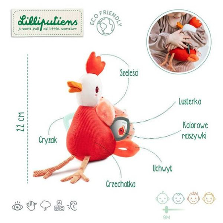 LILLIPUTIENS Przytulanka aktywizująca wielofunkcyjna Kokoszka Paulette 9 m+