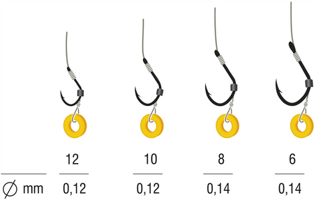5x PRZYPON METHOD FEEDER BRAID ISEAMA SILICONE RING hak 12 /10cm/0,12mm K-006 KAMATSU KONGER 502011312