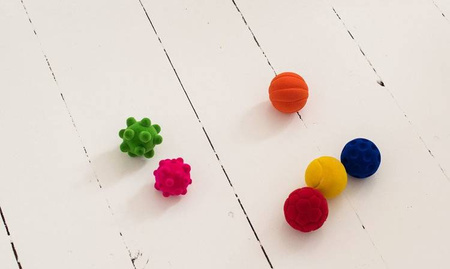 Rubbabu Zestaw 6 sensorycznych piłek sportowych (opakowanie zbiorcze 6 szt.)