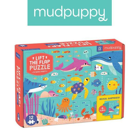 Mudpuppy Puzzle z okienkami Przyjęcie w oceanie 12 elementów 2+