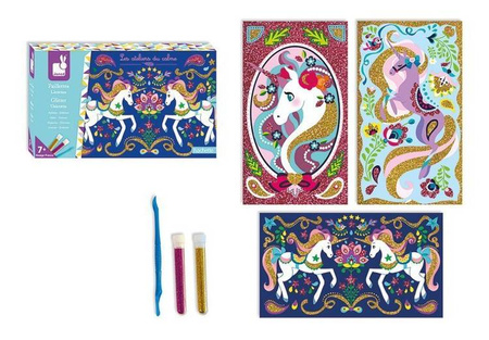 Zestaw kreatywny Magiczny brokat Jednorożce 7+, Janod