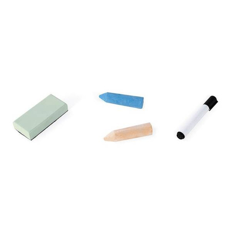 Drewniana tablica dwustronna 2 w 1 z akcesoriami, Janod