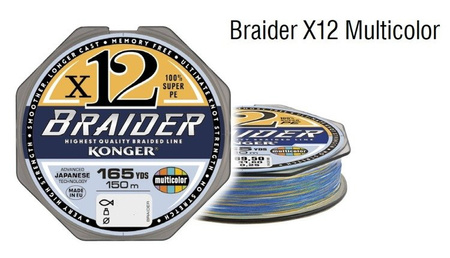 PLECIONKA BRAIDER X12 MULTICOLOR 0,16/150 KONGER 250147016