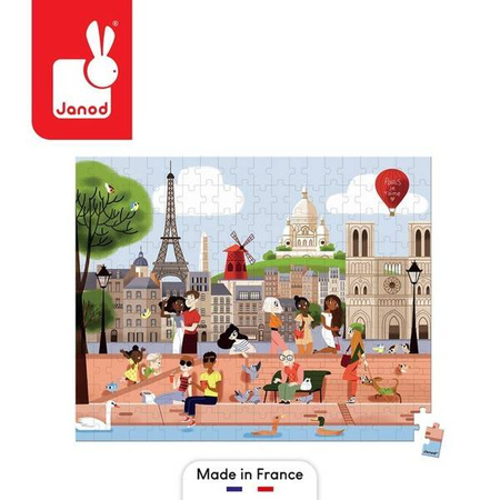 Puzzle w walizce Paryż 200 elementów 7+ Made in France, Janod