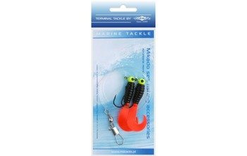 ZESTAW MORSKI - PILK TWIST JIGHEAD RIG 5.5 cm - 2x6 g (BLACK/RED) MIKADO LS-A000-2X6Y04