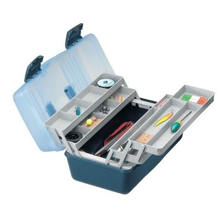 Pudełko wędkarskie z 4 szufladami, 46x28,2x22,1cm, przezr./nieb. Panaro 74-Y-136/n