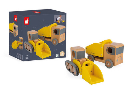 Wywrotka i spychacz drewniane Bolid 2+, Janod