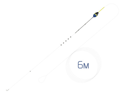 Gotowy zestaw ze spławikiem do tyczki Delphin FloatGO 6m/1g Delphin (101004302)