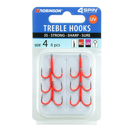 Kotwica 4SPIN Titanium 3S UV FLUO RED rozm. 4 (6 szt) Robinson 03-P-3SC-04