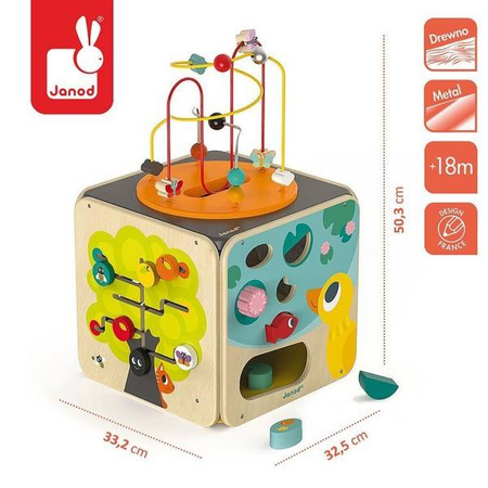 Wielofunkcyjna kostka edukacyjna z pętlą duża, Janod