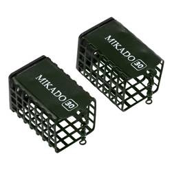 KOSZYCZEK - KWADRATOWY Z DENKIEM -80g - (30x30x55mm) - CIEMNO OLIWKOWY - op.2szt MIKADO AMKZ-09-80-CO