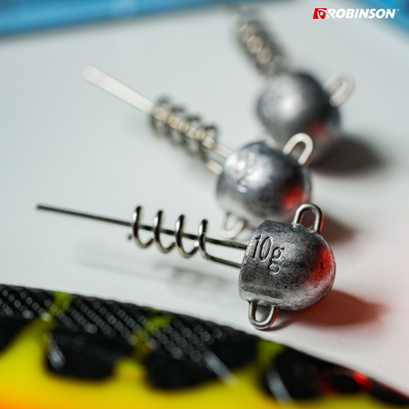 Główka z wkrętem do przynęt gumowych 10g, 3szt Robinson 84-GW-010