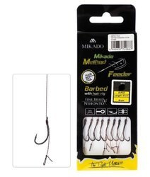 HACZYK DO METODY 10 cm Z WŁOSEM - haczyk z zadziorem: 14 / plecionka: 0.10 mm - op.8szt MIKADO HMFB211W-14