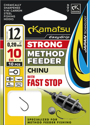 PRZYPON METHOD FEEDER CHINU 12BLNO/10cm/0,20mm FAST STOP OP.10SZT KAMATSU 503003312