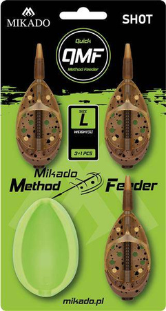 KOSZYCZEK - METHOD FEEDER SHOT Q.M.F. SET L - 3x40g + FOREMKA - op.1kpl.