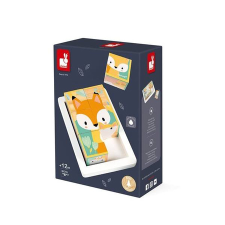 Klocki drewniane puzzle 6w1 Pure 6 elementów, Janod