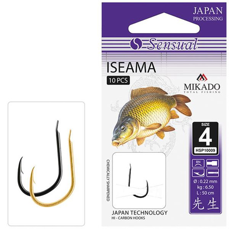 HACZYK SENSUAL - ISEAMA ZŁOTY Nr 4 G / 0.22mm / 70cm - torebka 10szt. MIKADO HSP10009-4G-022