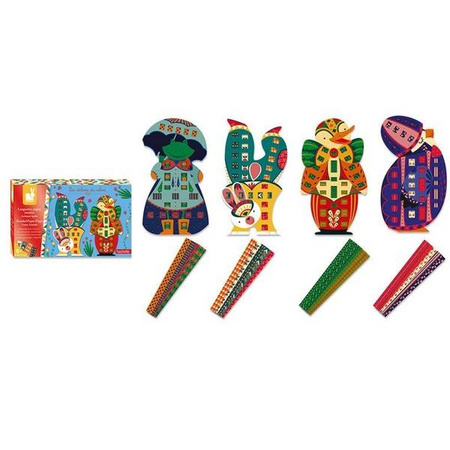 Zestaw kreatywny Papierowa przeplatanka Zabawne zwierzaki 5+, Janod