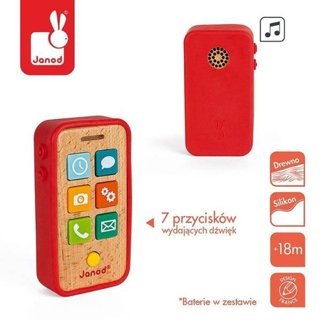 Telefon drewniany z dźwiękami, JANOD