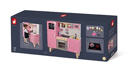 Kuchnia drewniana XL z dźwiękiem i 15 akcesoriami Macaron, Janod