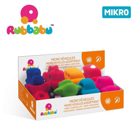 Rubbabu Zestaw 8 sensorycznych mikro - pojazdów (opakowanie zbiorcze 8 szt.)