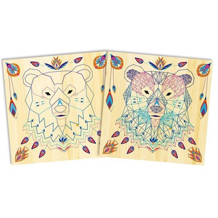 Zestaw kreatywny Przeplatanka 3D String art Zwierzęta 8+, Janod