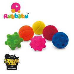 Rubbabu Zestaw 6 małych sensorycznych piłek (opakowanie zbiorcze 48 sztuk)