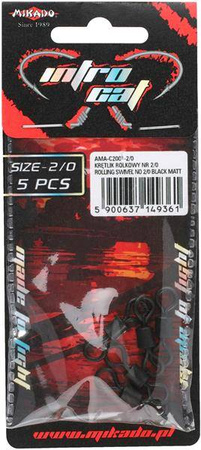 SUMOWY KRĘTLIK ROLKOWY - BLACK MATT - Nr. 4/0 - op.5szt. MIKADO AMA-C2001-4/0